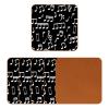 Drink Coasters, Set of 6, Leather, Spill Protection, White Music Notes on Black view 2