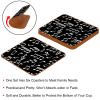 Drink Coasters, Set of 6, Leather, Spill Protection, White Music Notes on Black view 4