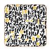 Drink Coasters, Set of 6, PU Leather, ABCP Pattern view 1