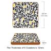 Drink Coasters, Set of 6, PU Leather, ABCP Pattern view 3