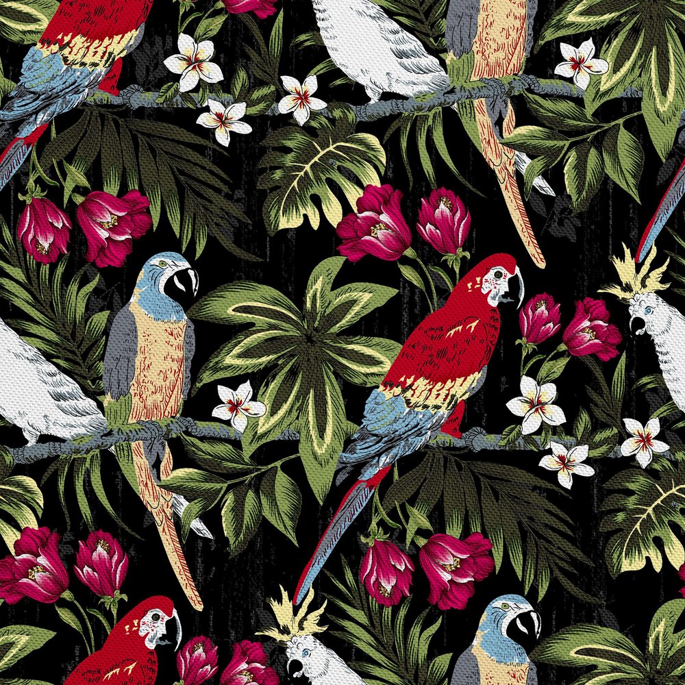 HEKO PANELS Waterproof Oxford Fabric, Parrots, 1 Meter, 155 x 100 cm
