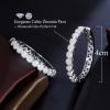 LAYCHEN Classic 585 Gold Long Large Round Cubic Zirconia Hoop Earrings for Women view 3