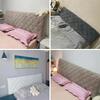 uyeoco Velvet Headboard Slipcover, Stretch Dust-Resistant Cover, Black, 180 cm/71 in, Color #35 view 2
