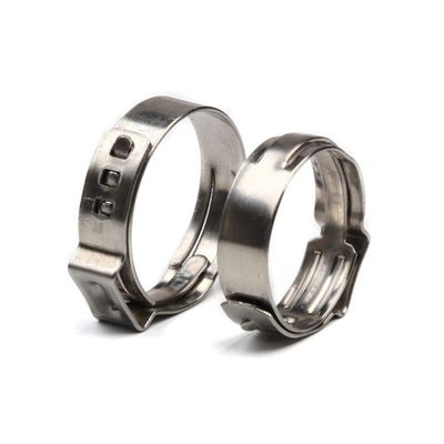 130 Single-Ear Stepless Hose Clamps with Pliers, 7–21 mm, 304 Stainless Steel
