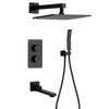 GoodBZ Wall-Mounted Matte Black Brass Thermostatic Rain Shower with 8-12 view 1