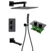 GoodBZ Wall-Mounted Matte Black Brass Thermostatic Rain Shower with 8-12 view 3