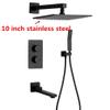GoodBZ Wall-Mounted Matte Black Brass Thermostatic Rain Shower with 8-12 view 4