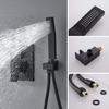GOODBZ Ceiling-Mounted High-Pressure 12-Inch Rain Shower System with Hand Shower, All-Metal, Matte Black view 4