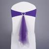 1pc Purple Polyester Chair Sash with Heart Buckle Knot view 1