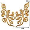 2 Gold Embroidered Floral Collar Appliqués, Iron-On/Sew-On Patches, Style 12 view 4