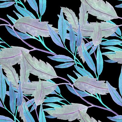 HEKO PANELS Waterproof Oxford Fabric, Blue Leaves, 5 Meters, 155 x 500 cm