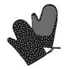 Small White Flowers on Black Silicone Oven Mitts, 1 Pair view 2