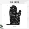 Small White Flowers on Black Silicone Oven Mitts, 1 Pair view 3