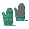 Adorable Green Peacock Silicone Oven Mitts, Non-Slip Heat-Resistant Cooking Gloves, 1 Pair view 1