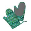 Adorable Green Peacock Silicone Oven Mitts, Non-Slip Heat-Resistant Cooking Gloves, 1 Pair view 2