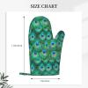 Adorable Green Peacock Silicone Oven Mitts, Non-Slip Heat-Resistant Cooking Gloves, 1 Pair view 3