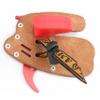 wolfman Archery Finger Tab, Adjustable Cowhide Finger Guard, Right Hand, M, Red-Brown view 3