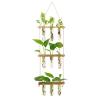 Pcscevcr Wall-Hanging Planter, 3 Tiers, Test Tube Propagation Station with Wood Stand, Glass Planter Vase for Home, Garden, and Decor (Brown) view 1