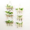 Pcscevcr Wall-Hanging Planter, 3 Tiers, Test Tube Propagation Station with Wood Stand, Glass Planter Vase for Home, Garden, and Decor (Brown) view 3