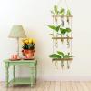 Pcscevcr Wall-Hanging Planter, 3 Tiers, Test Tube Propagation Station with Wood Stand, Glass Planter Vase for Home, Garden, and Decor (Brown) view 4