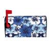 Mailbox Cover with Magnetic Closure, Blue Hibiscus Design view 1