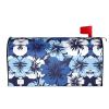 Mailbox Cover with Magnetic Closure, Blue Hibiscus Design view 2