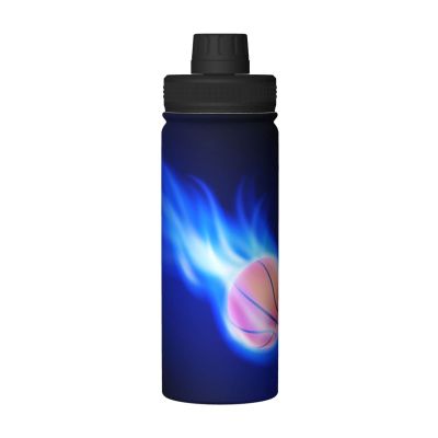 OGNOT Blue Fire Basketball Ball, 510 ml, Stainless Steel Insulated Water Bottle, Reusable Thermos Bottle for Hiking