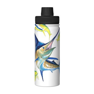 OGNOT Insulated Stainless Steel Water Bottle, 530 ml, Fish Art Print