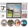Upgraded Window Screen with Hook-and-Loop Adhesive Frame, Cut-to-Fit DIY, 125 x 150 cm (49.2 x 59 in), White view 4