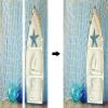 A.Monamour Nautical 3D Door Wallpaper, Self-Adhesive Vinyl Decal, Blue Wood Planks, 95 x 215 cm view 3