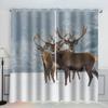 VASENA Red Deer Blackout Curtains, 2-Piece Set, 3D Printed Children's Curtains, 183 x 214 cm view 1