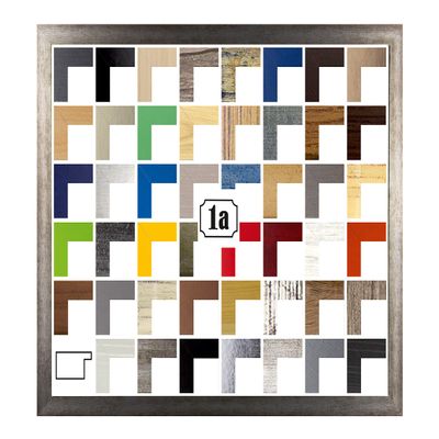 Montana Deluxe Poster Frame 77 x 102 cm, Metal-Look Puzzle Frame, Vintage Style, Color Group D, Clear Acrylic Glass