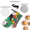 Heat-Resistant Oven Mitts and Pot Holders, 4-Piece Set, Tropical Birds and Leaves view 3