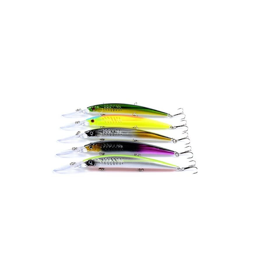 Comcapy Hard Bait Kit Artificial Wobblers for Trolling, Pike Crankbait Fishing Lure Set, Swimbaits and Spinners, Mixed Carp (Color: 15)