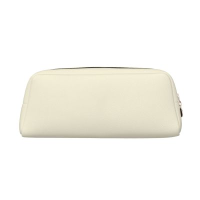 OCELIO Cream Leather 3D Zipper Pencil Pouch