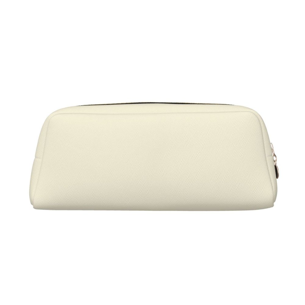 OCELIO Cream Leather 3D Zipper Pencil Pouch