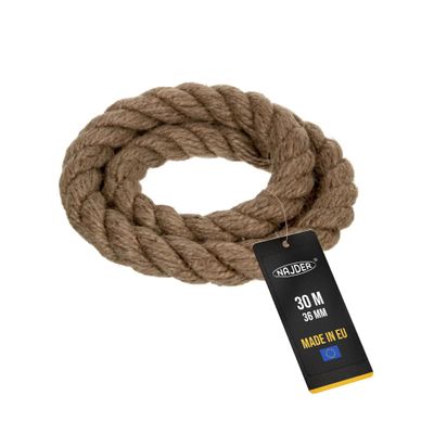 NAJDER Jute Rope, 36 mm Diameter, 30 m