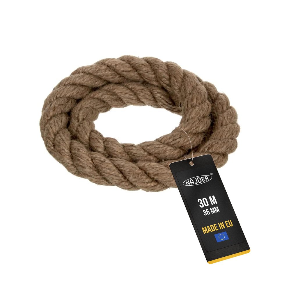 NAJDER Jute Rope, 36 mm Diameter, 30 m