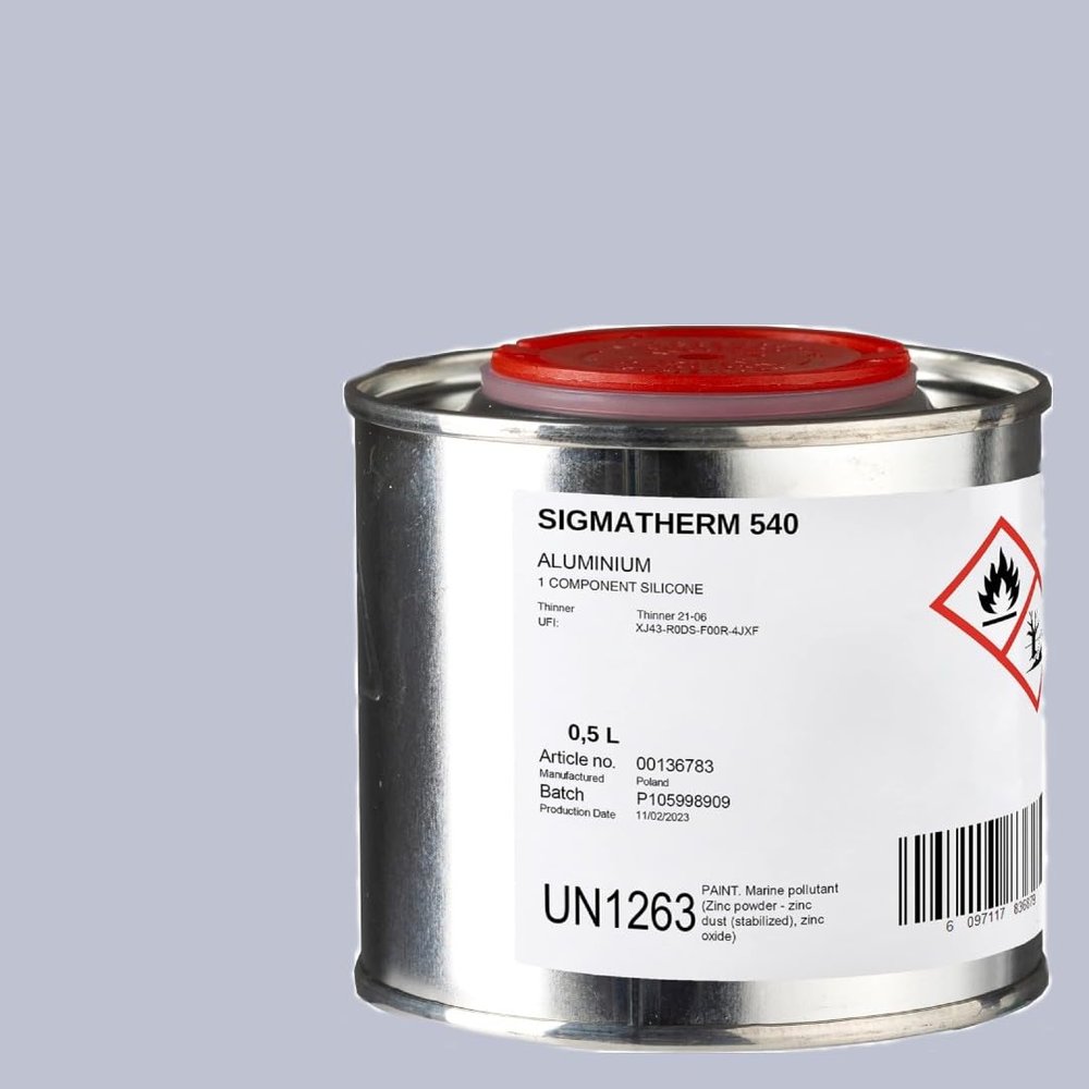 Heat-resistant paint for grills, up to 600°C, 0.5 L, silver