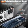Giyer Case for Samsung Galaxy A12 5G with Screen Protector, Camera Cover, Card Slot, 360° Metal Ring Stand and Shockproof Bumper, White view 3