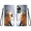 KARTXITAI Wallet Flip Case for Huawei P60 Pro, PU Leather, Card Slots, Stand, Fox Snow view 1