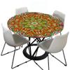 Lukery Windproof Washable Round Tablecloth, Green, 110 cm Diameter view 4