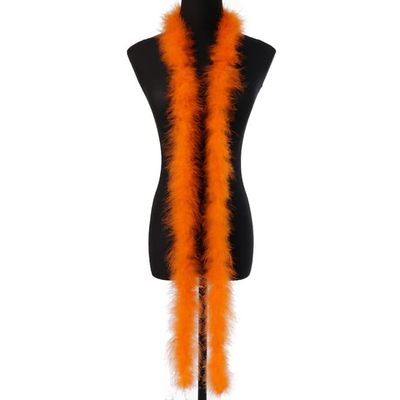 2 m Orange Feather Boa, 13 g, Soft Fluffy Turkey Feathers for Wedding Clothing, Shawls, Bags, Decoration and Sewing Crafts