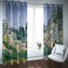 Abstract Green Plant Blackout Curtains for Living Room, Blue Sky, 2 Panels, 2 × W60 × L72 in view 1