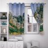 Abstract Green Plant Blackout Curtains for Living Room, Blue Sky, 2 Panels, 2 × W60 × L72 in view 2