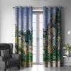 Abstract Green Plant Blackout Curtains for Living Room, Blue Sky, 2 Panels, 2 × W60 × L72 in view 3