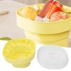Portable Silicone Ice Bucket, Collapsible Water Basin with Lid, Multifunctional Ice Mold and Bottle Cooler (Yellow) view 3
