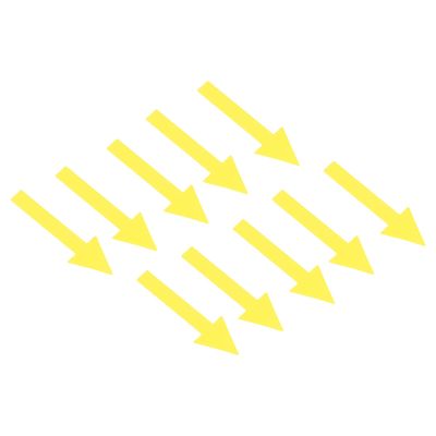 PATIKIL 60-Pack Yellow Directional Arrow Stickers, 2 x 0.6 in, Waterproof PVC