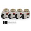 Set of 4 Heavy-Duty Retractable Leveling Casters for Machines and Furniture view 1