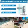 PHASFBJ 12-Piece 304 Stainless Steel Glass Clamp, for 10–14 mm Flat Glass, Adjustable Polished Clip, Black, 160 mm view 3